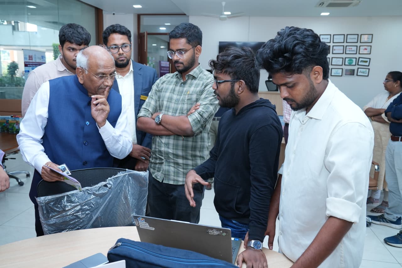 Shanix team interacting with Dr. Pavuluri Subba Rao, Chancellor of VFSTR University